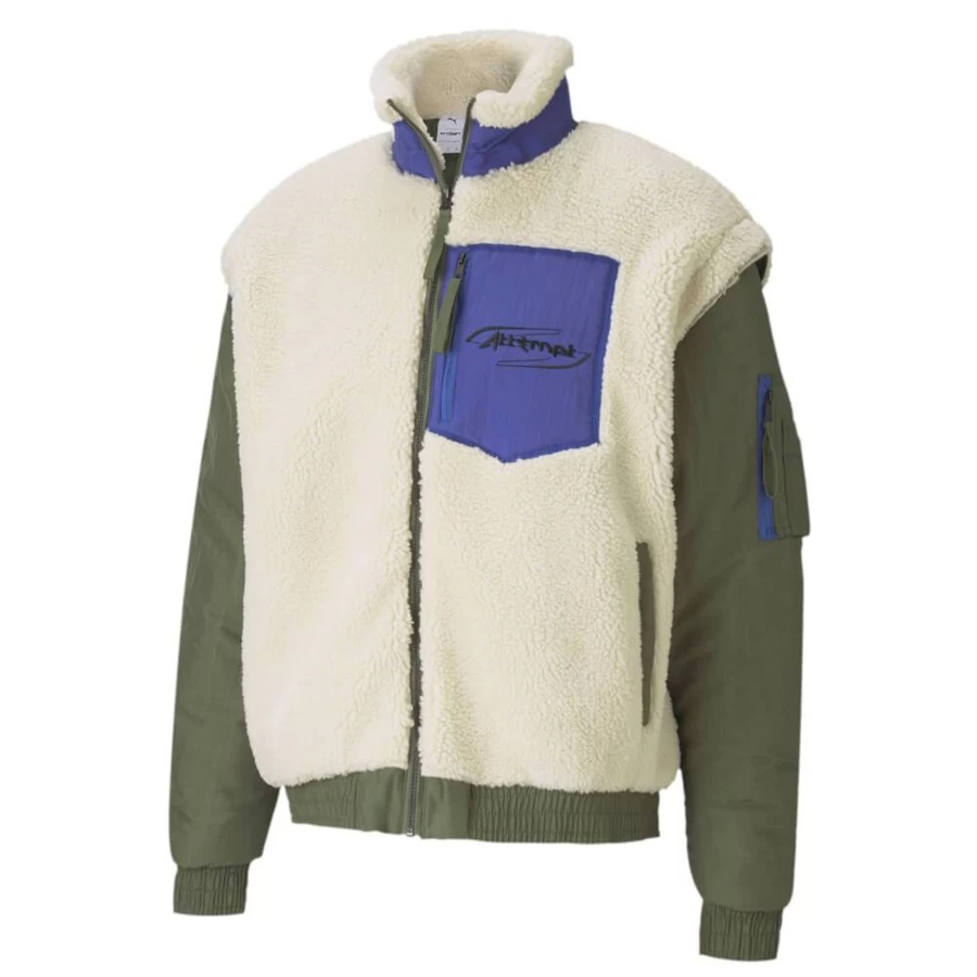 Puma Select X Attempt Sherpa Bomber Jacket - Men's Winter Fleece-Lined Coat