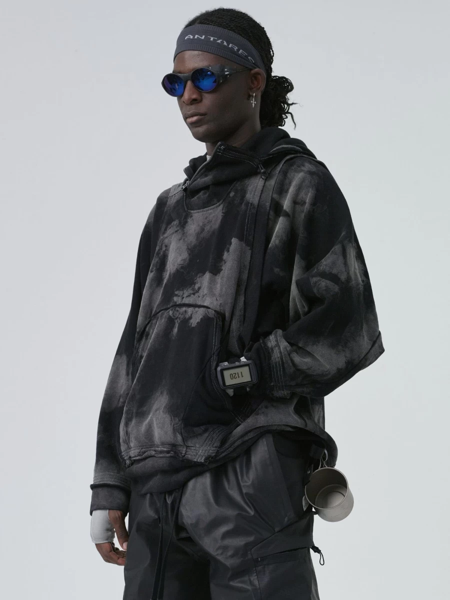 HAMCUS Hooded Vest Sweatshirt - Double-Layer Streetwear Pullover