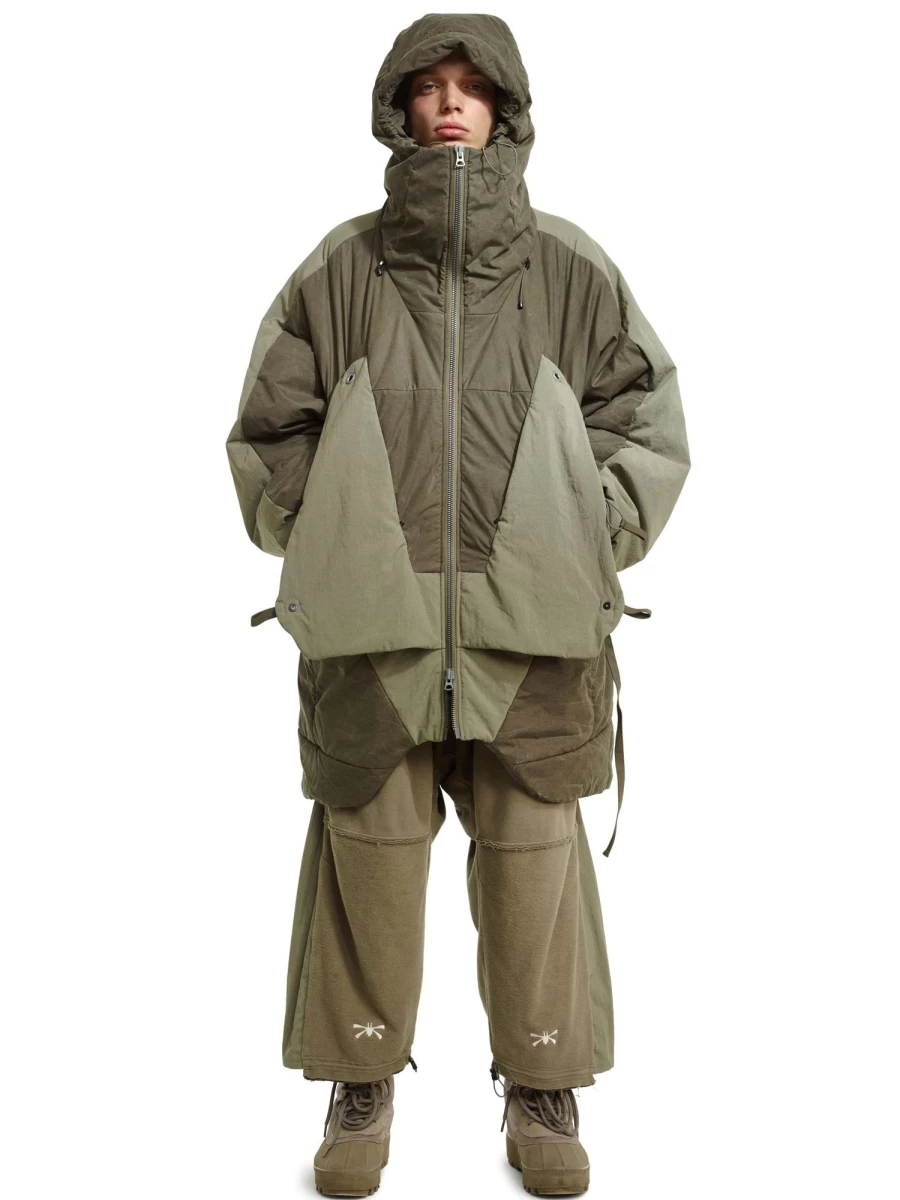 HAMCUS Geo Panel Layer Thermolite Quilted Long Coat - Insulated Winter Jacket for Men & Women