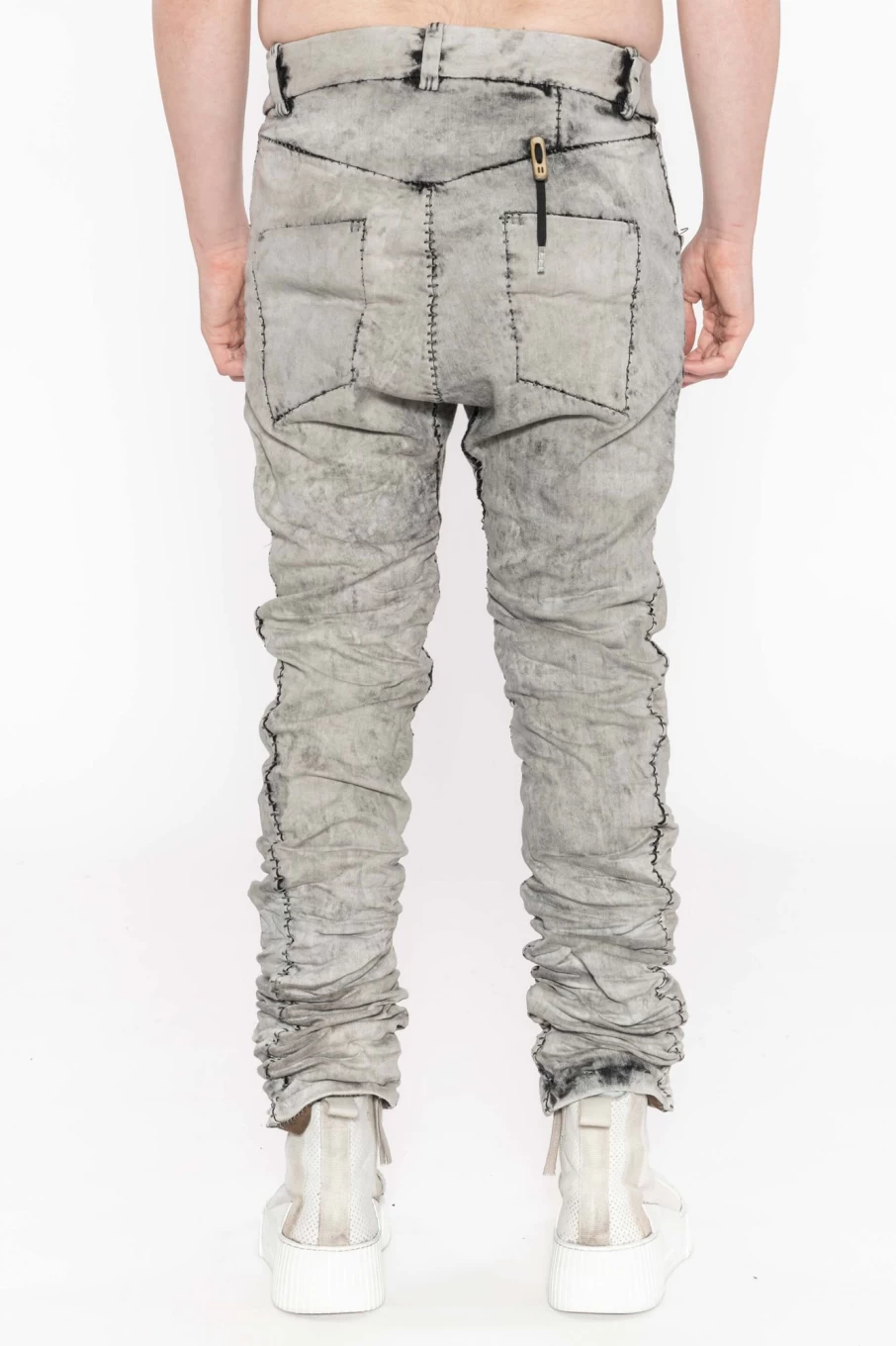 BORIS BIDJAN SABERI P13.HSTF Pants AW22 - Black High-Stretch Tapered Fit Men's Trousers
