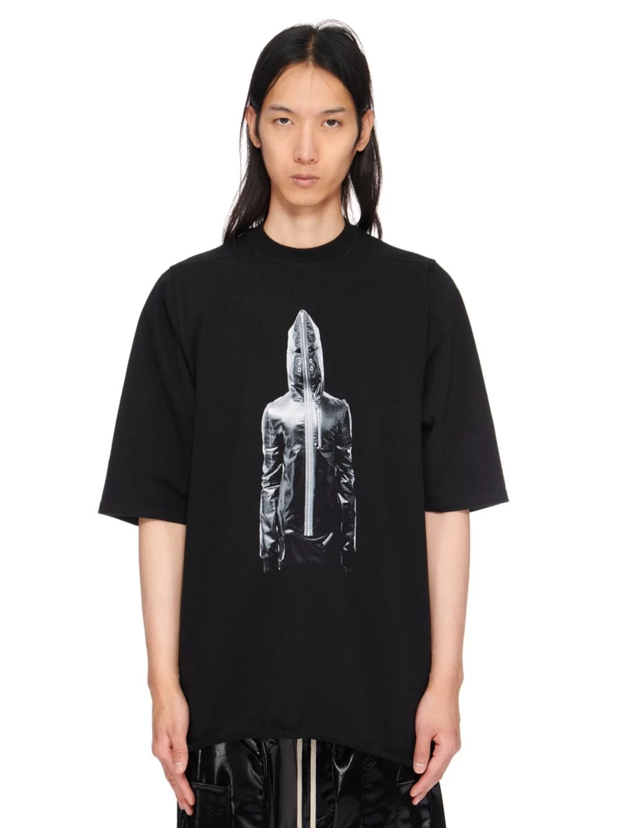 Rick Owens DRKSHDW SS23 Edfu Jumbo SS T-Shirt Black Heavy Cotton Jersey Men's Streetwear