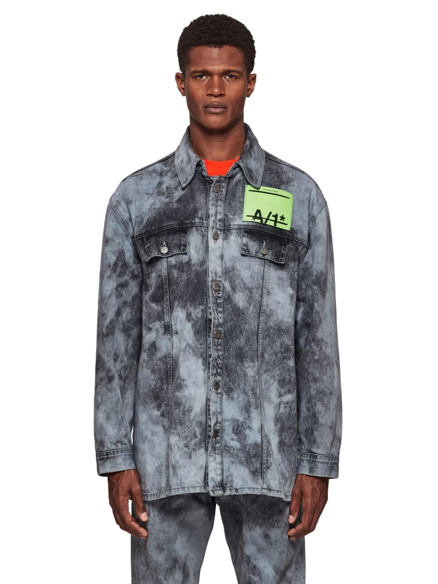 A-COLD-WALL Distressed Denim Wash Shirt - Vintage Blue Washed Cotton Oversized Streetwear Top