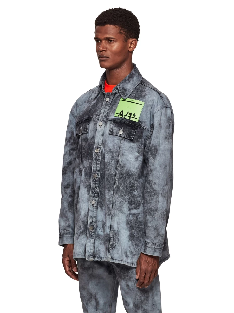 A-COLD-WALL Distressed Denim Wash Shirt - Vintage Blue Washed Cotton Oversized Streetwear Top