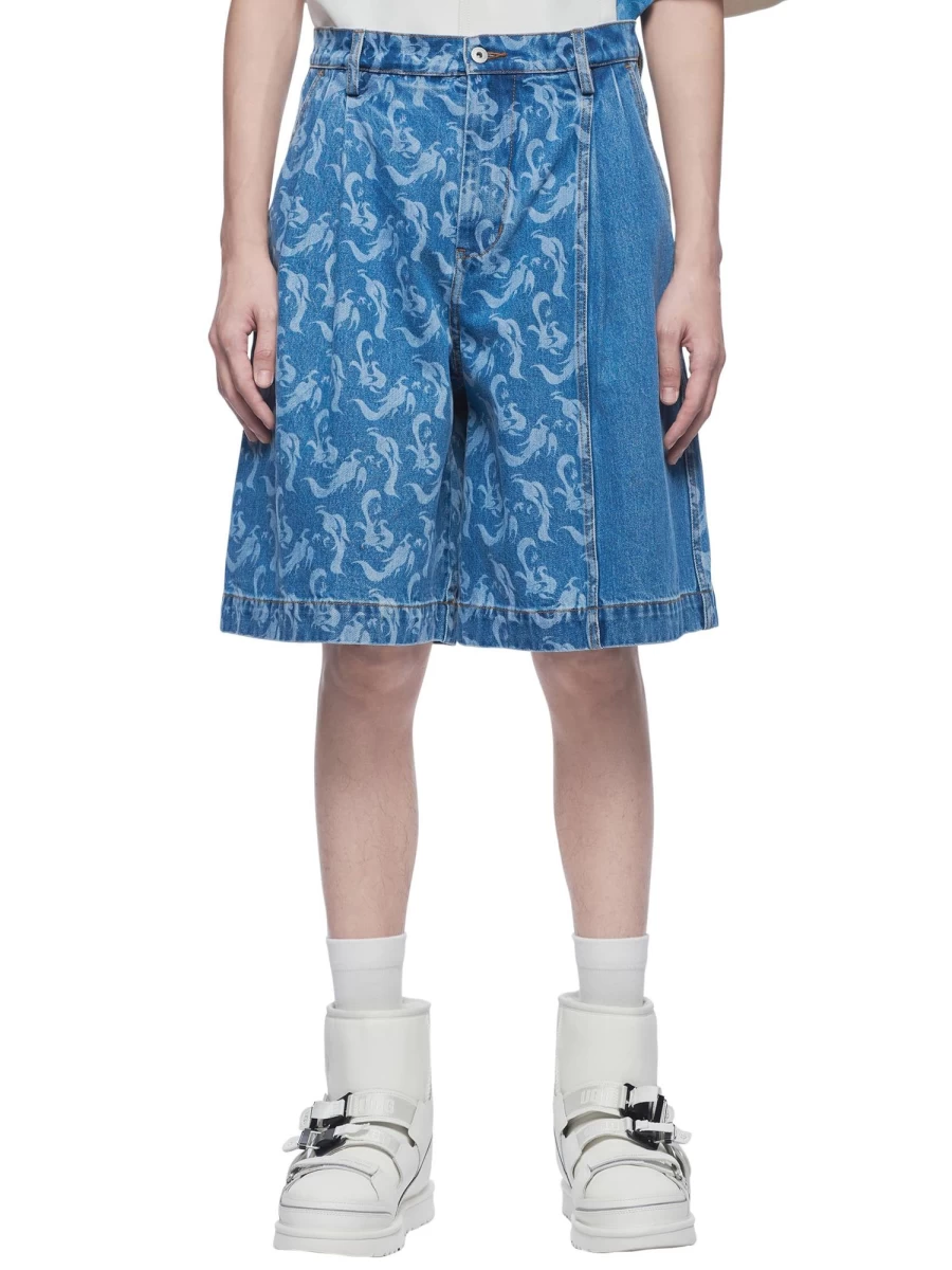 Feng Chen Wang Phoenix Distressed Denim Shorts for Women - High Waisted Vintage Jeans Shorts