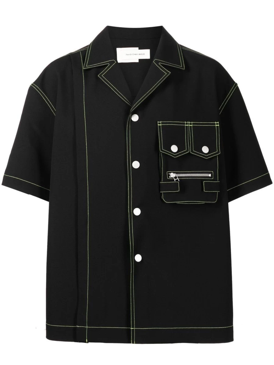 Feng Chen Wang 3D Print Pocket Hawaiian Shirt - Designer Short Sleeve Aloha Shirt for Men