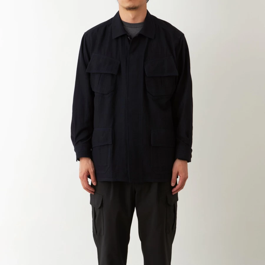 White Mountaineering BDU Jacket in Woven Twill - Military Style Utility Coat