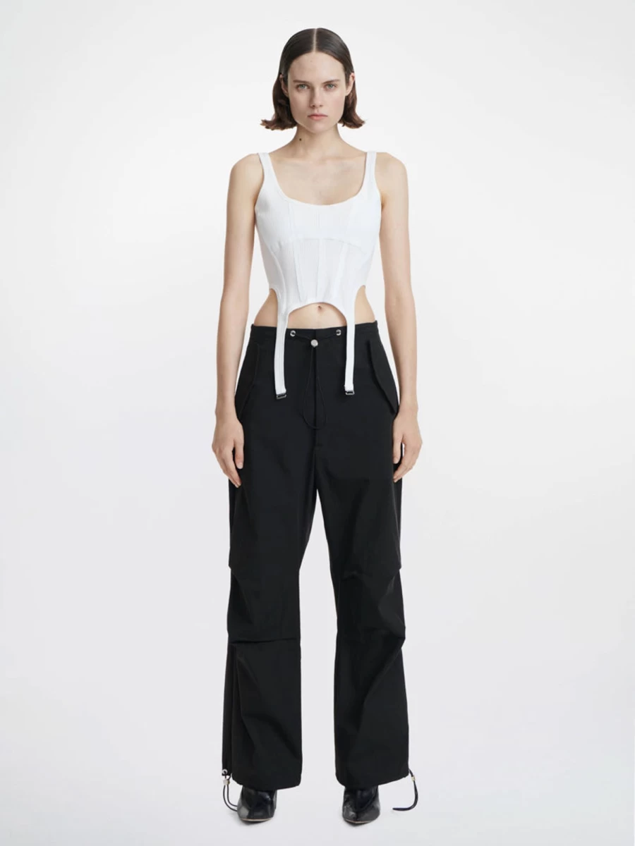 DION LEE Toggle Parachute Pants - High-Waisted Cargo Trousers with Adjustable Straps