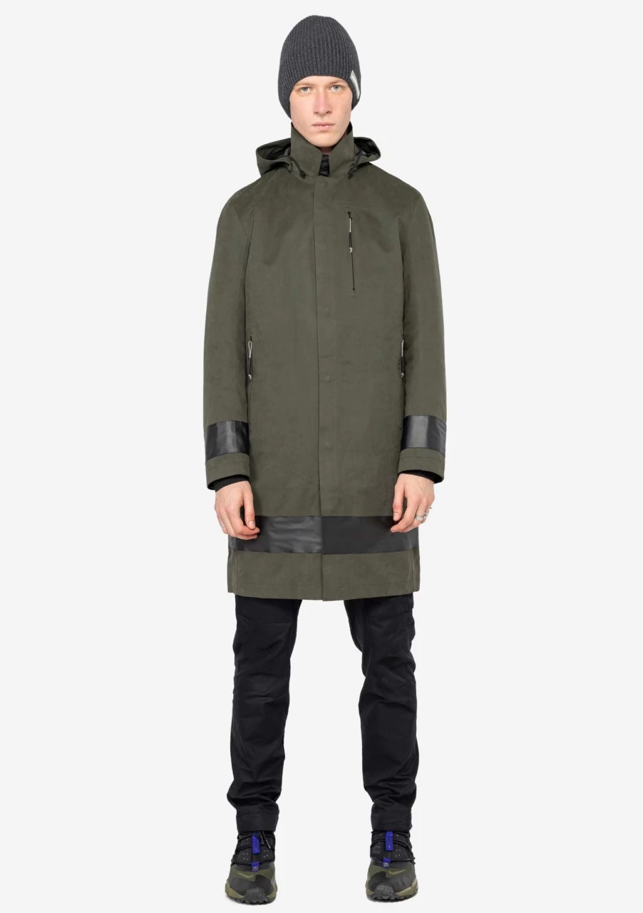 KRAKATAU Men's Durable Microfiber Trench Coat - Lightweight Water-Resistant Dirac Style Outerwear