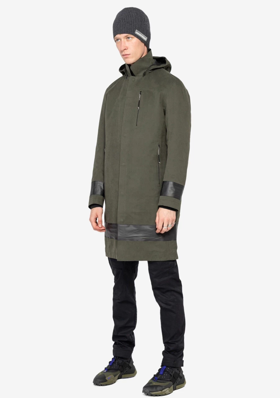 KRAKATAU Men's Durable Microfiber Trench Coat - Lightweight Water-Resistant Dirac Style Outerwear