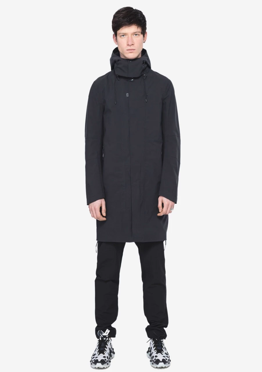 KRAKATU Bleriot Hooded Trench Coat for Men - Waterproof Long Raincoat with Detachable Lining