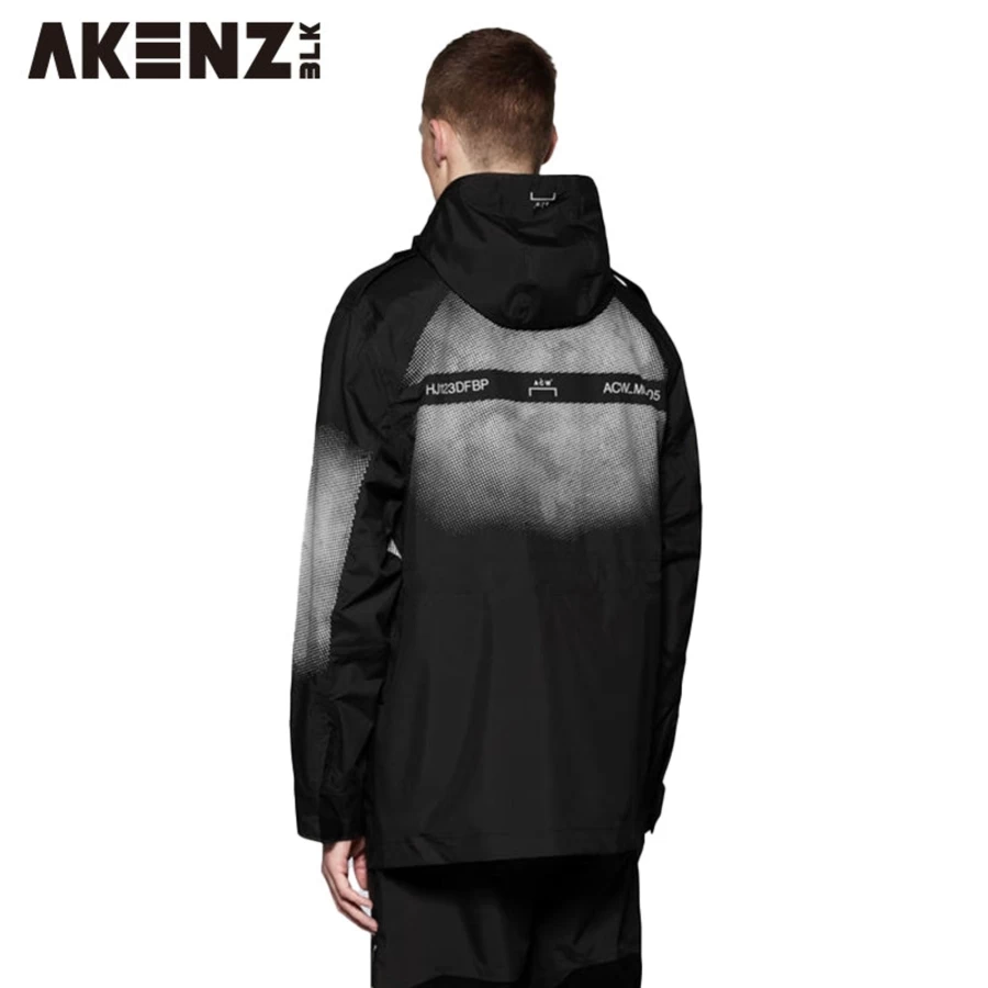 A-COLD-WALL Printed Hooded Storm Jacket - Water-Resistant Streetwear Coat with Graphic Design