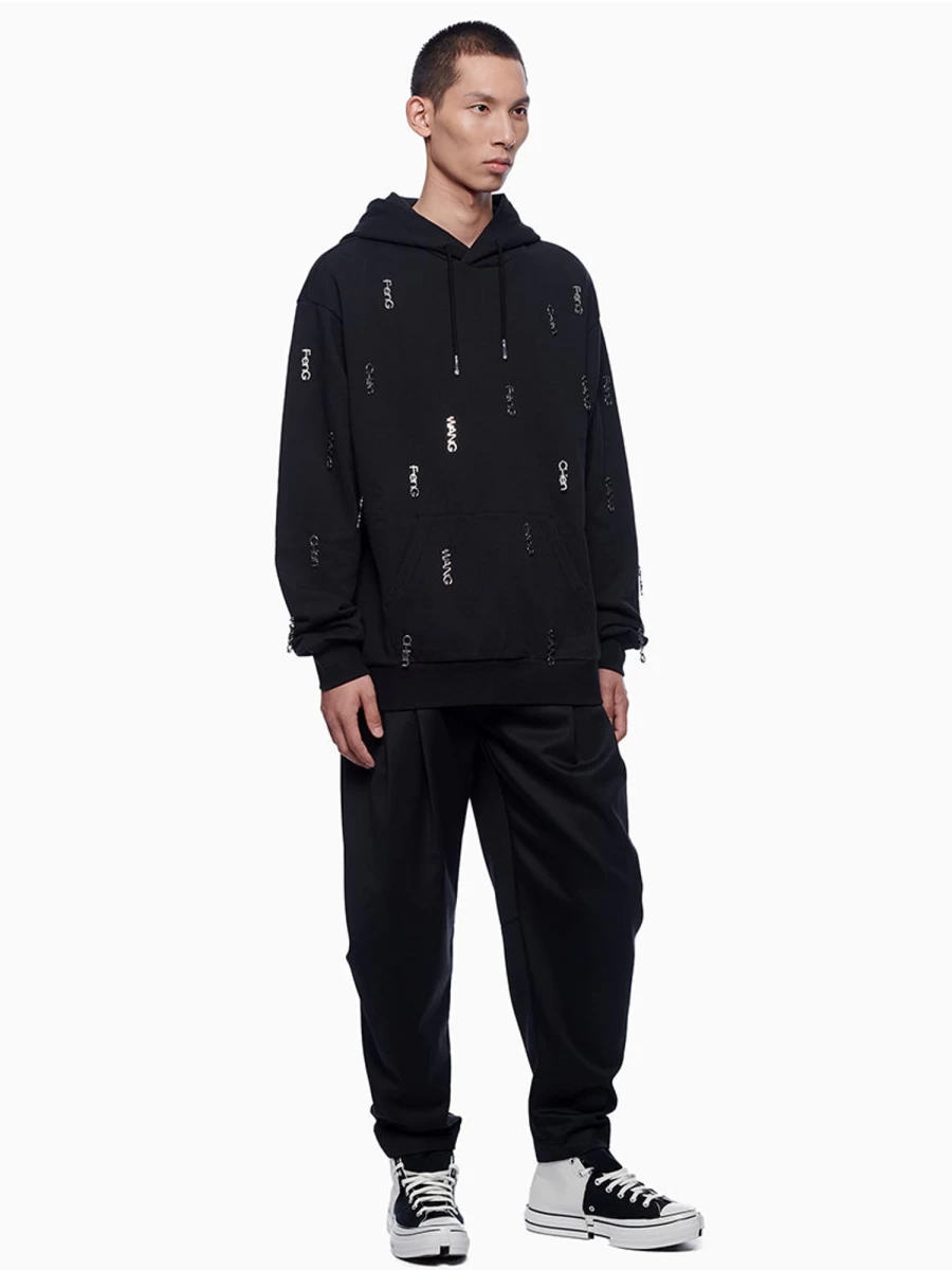 Feng Chen Wang Metal Logo Embroidered Hoodie - Premium Streetwear Pullover