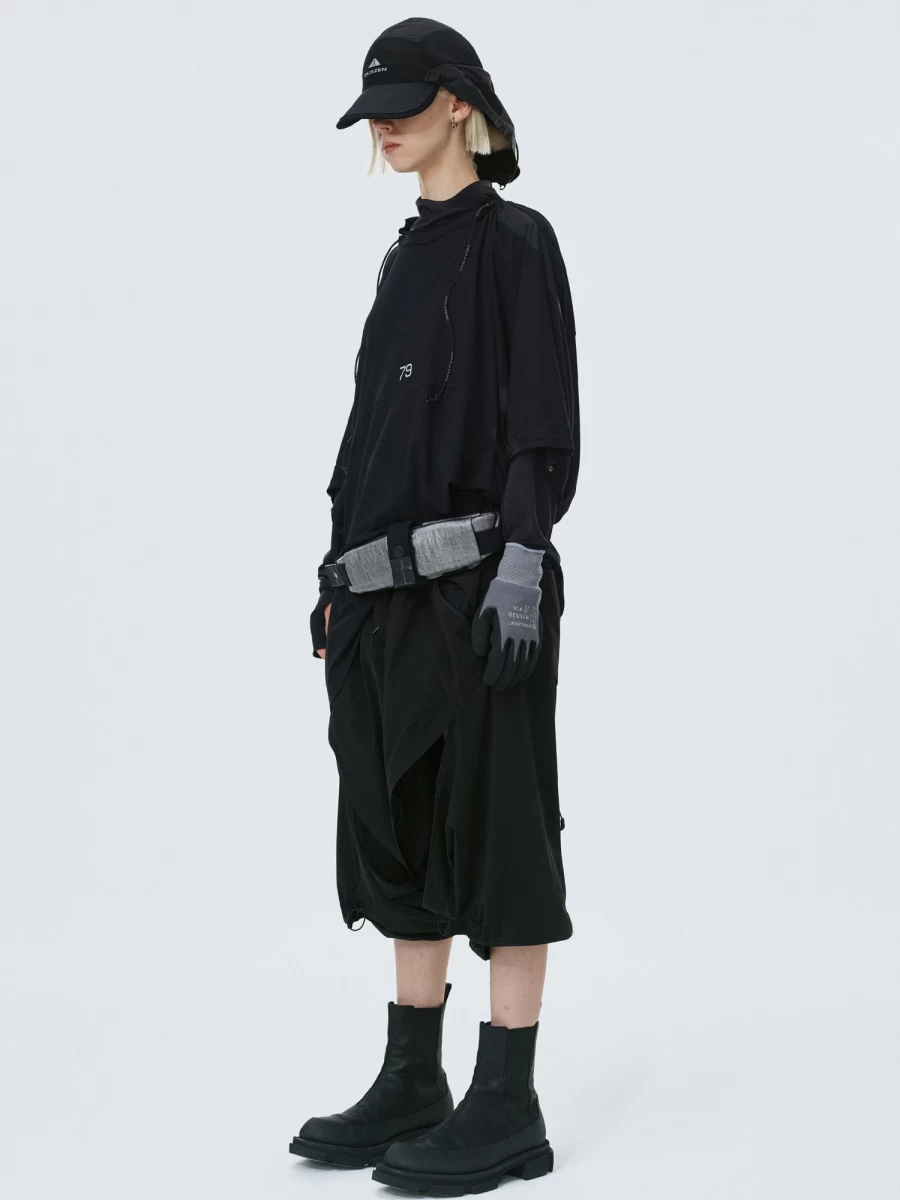 HAMCUS Floating Geo Panel Layer T-Shirt - Antares Corp Style Distressed Streetwear Top