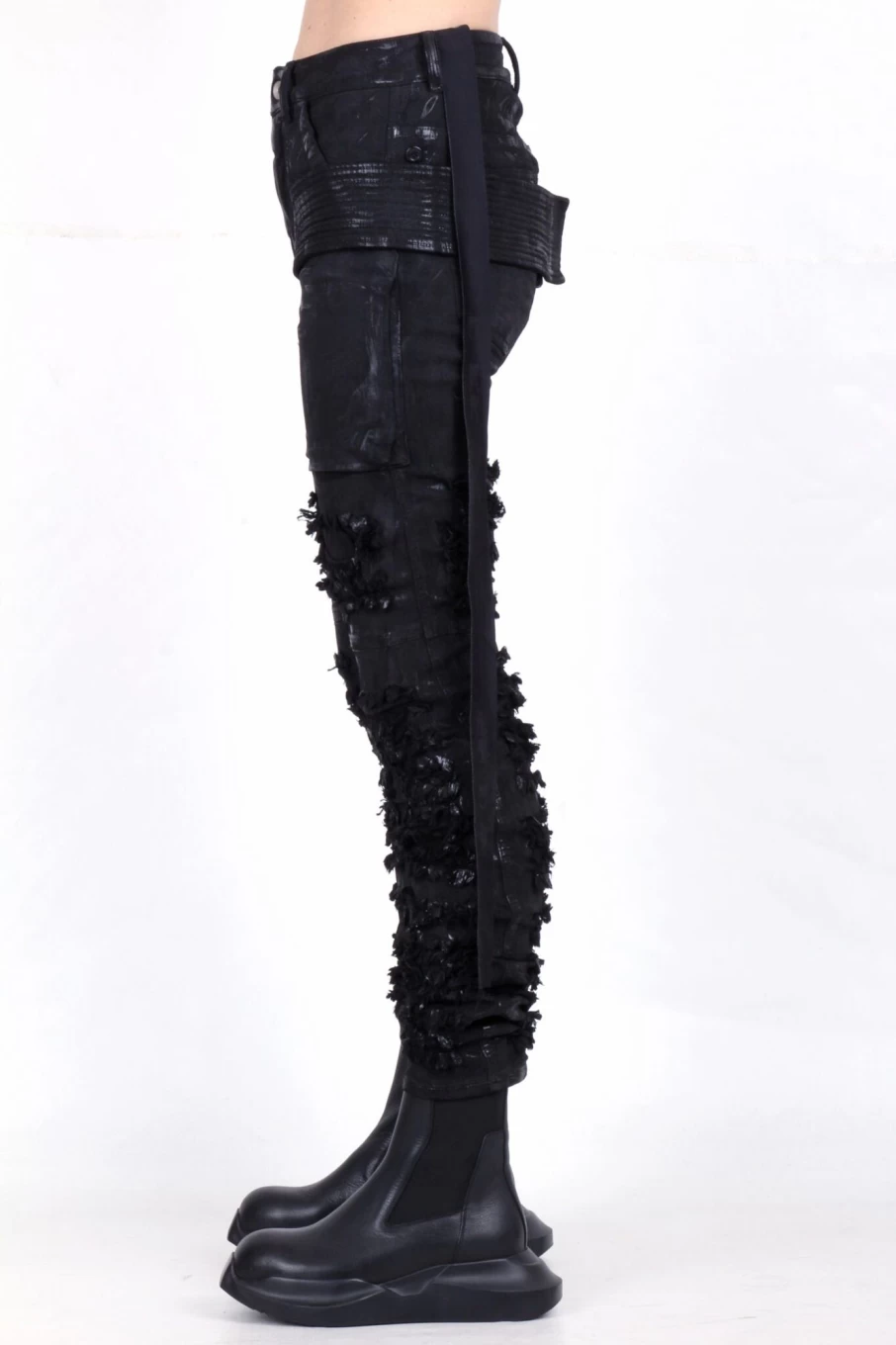 Rick Owens DRKSHDW Creatch Denim Pants - Distressed Black Jeans