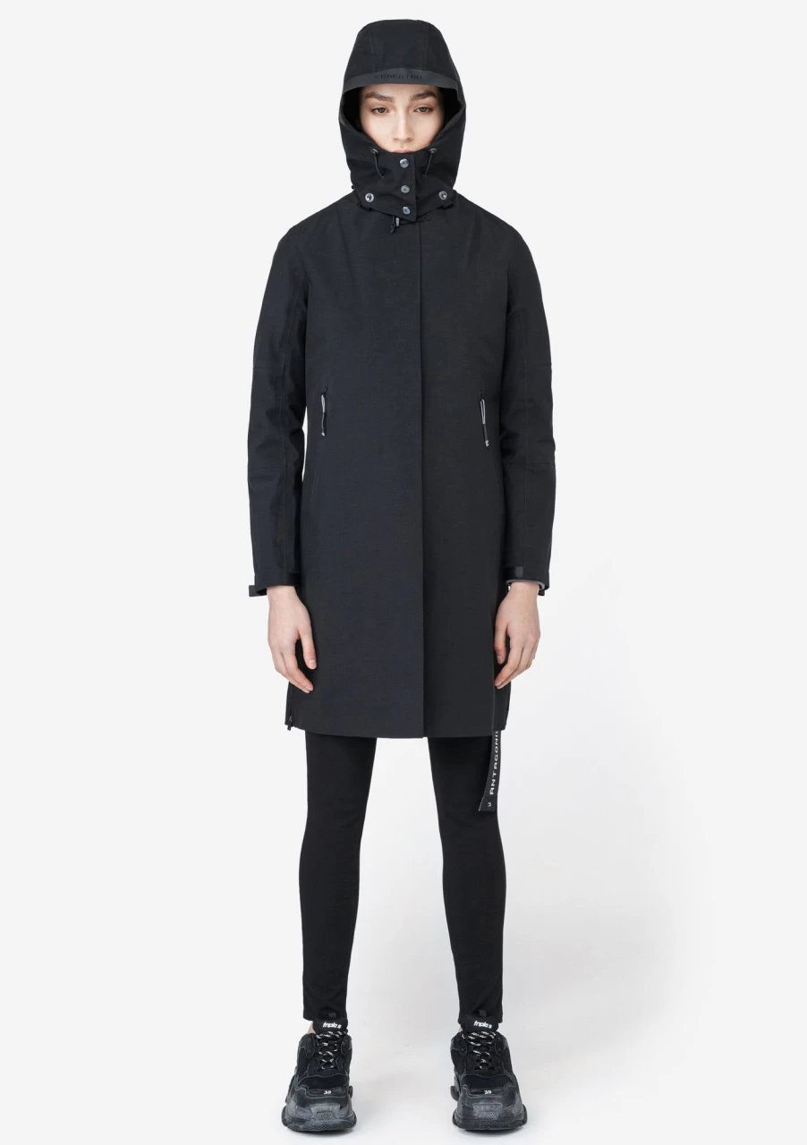 KRAKATU Bleriot Hooded Trench Coat for Men - Waterproof Long Raincoat with Detachable Lining, Windproof Winter Overcoat