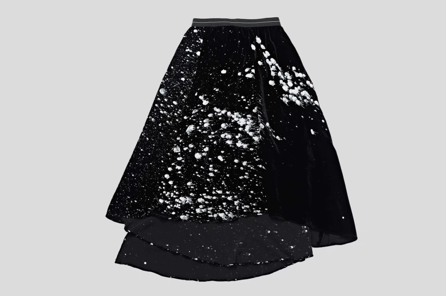 "SANKUANZ Black Inkjet Print Skirt - Stylish Women's Fashion Skirt"