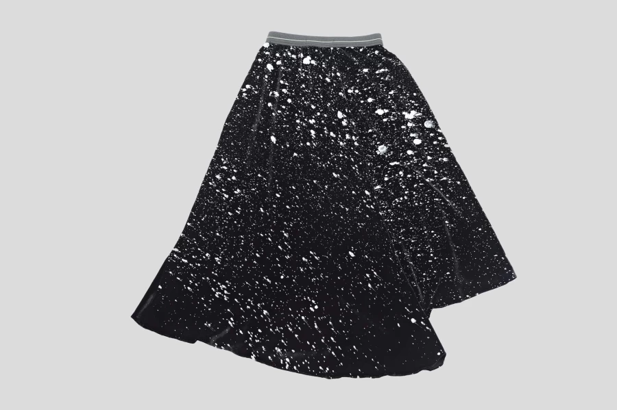 "SANKUANZ Black Inkjet Print Skirt - Stylish Women's Fashion Skirt"