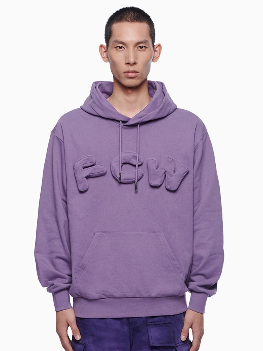 Feng Chen Wang 3D Embroidered Logo Letter Hoodie - Stylish Unisex Pullover for Men and Women