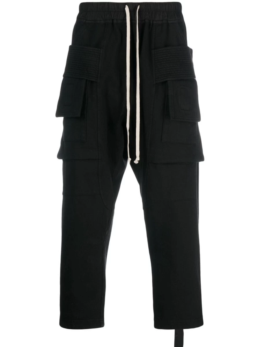 Rick Owens DRKSHDW Cropped Cargo Pants with Drawstring Waist