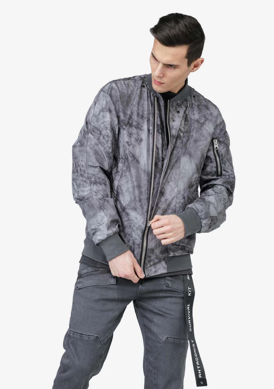 KRAKATAU Men's Bomber Jacket Escher Print Lightweight Waterproof Windbreaker
