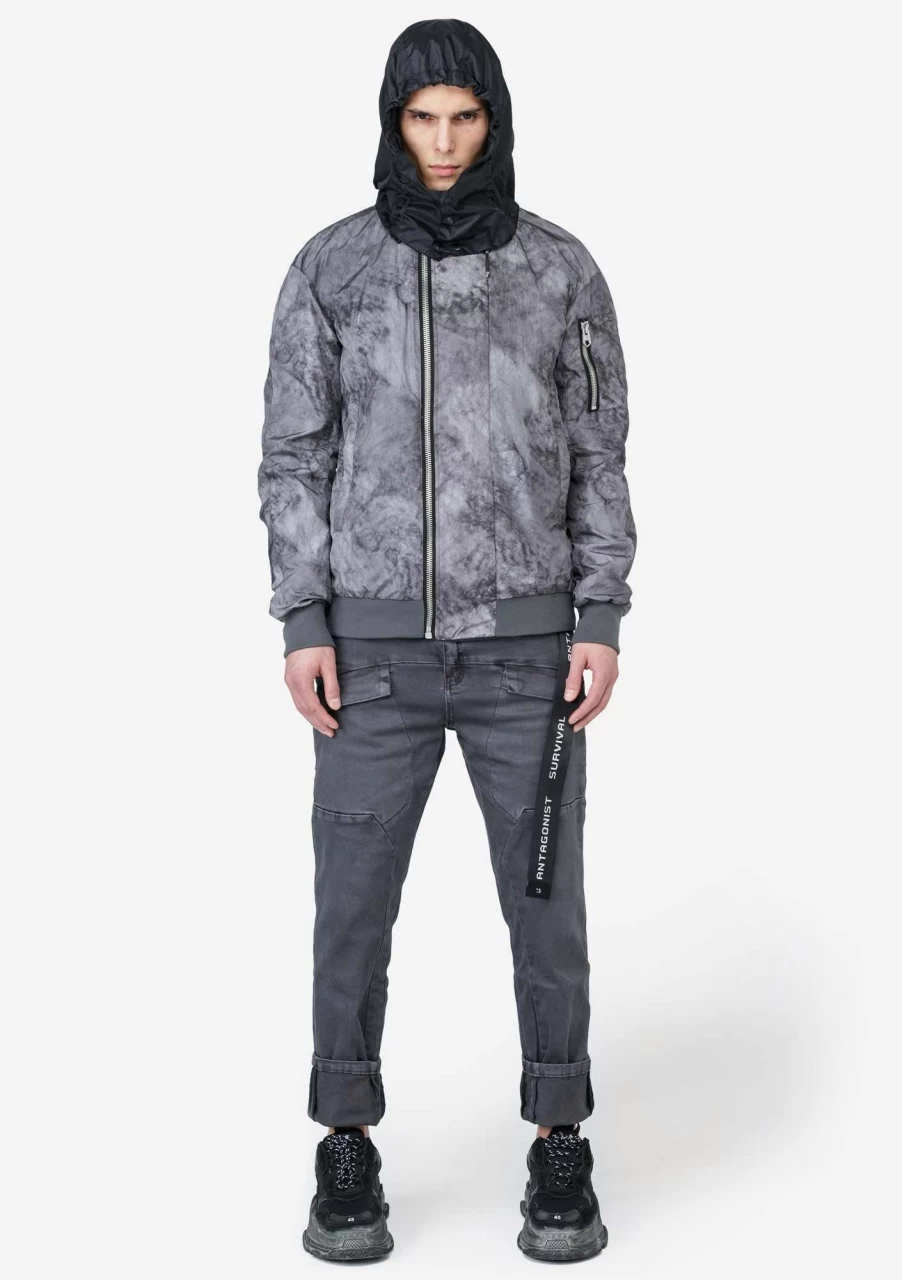 KRAKATAU Men's Bomber Jacket Escher Print Lightweight Waterproof Windbreaker