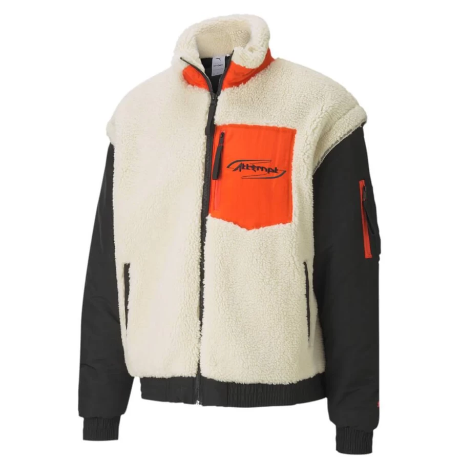 Puma Select X Attempt Sherpa Bomber Jacket - Men's Winter Fleece-Lined Coats