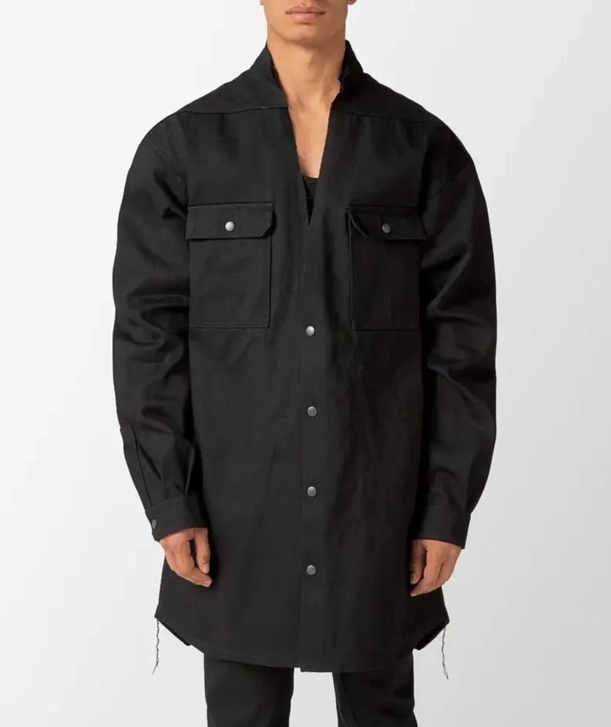 Rick Owens DRKSHDW Jumbo Cut Out Denim Jacket - Distressed Outerwear Shirt