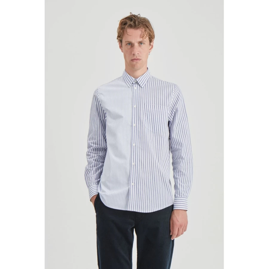 Wood Wood Men's Timothy Stripe Shirt - Classic Casual Button-Up Shirt with Striped Design