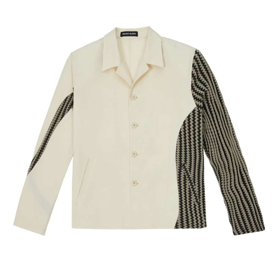 "VELVET GLOVE Women's Contrasting Knit Blazer - Stylish Velvet Trim Jacket"