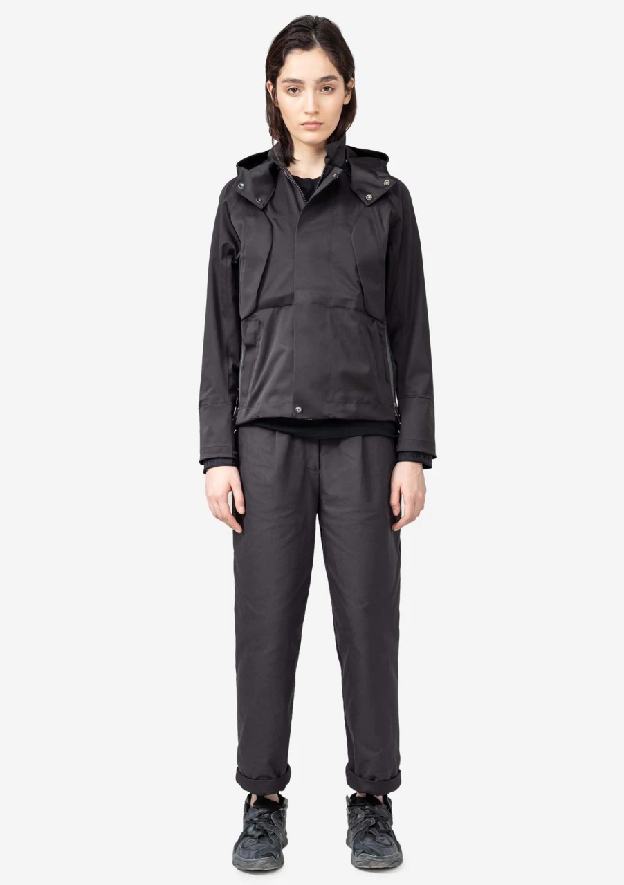 KRAKATAU Men's Removable Hood Storm Jacket - Waterproof Windbreaker for Outdoor Activities