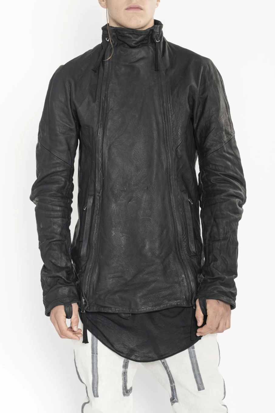Boris Bidjan Saberi J4 Horse Leather Jacket - Men's High-Quality Equestrian Biker Jacket