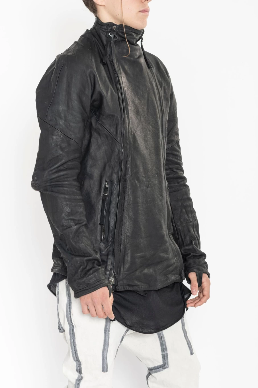 Boris Bidjan Saberi J4 Horse Leather Jacket - Men's High-Quality Equestrian Biker Jacket