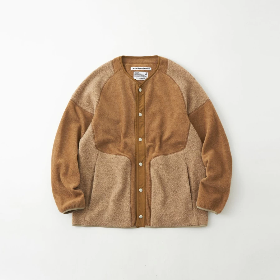 White Mountaineering Patchwork Knit Fleece Jacket - Stylish Men's Blouson Outerwear