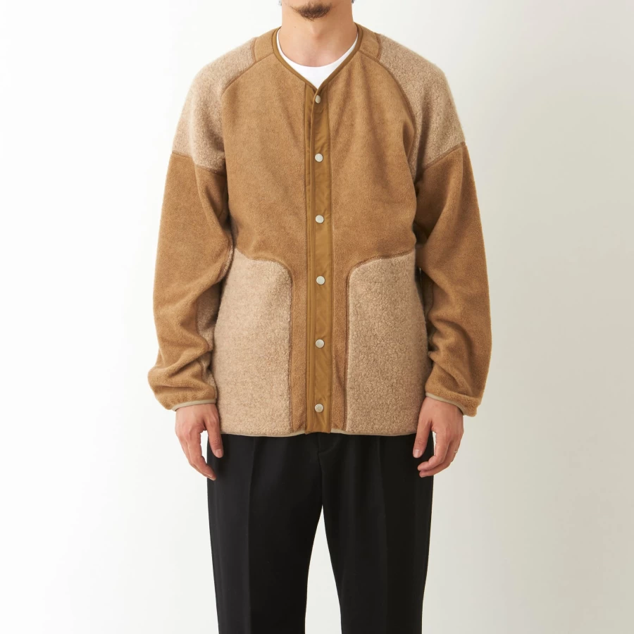 White Mountaineering Patchwork Knit Fleece Jacket - Stylish Men's Blouson Outerwear