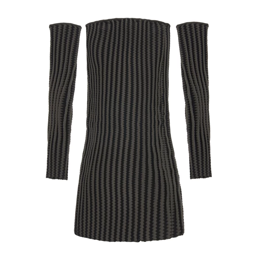 VELVET GLOVE Striped Knit Dress - Soft Wavy Pattern Women's Dress