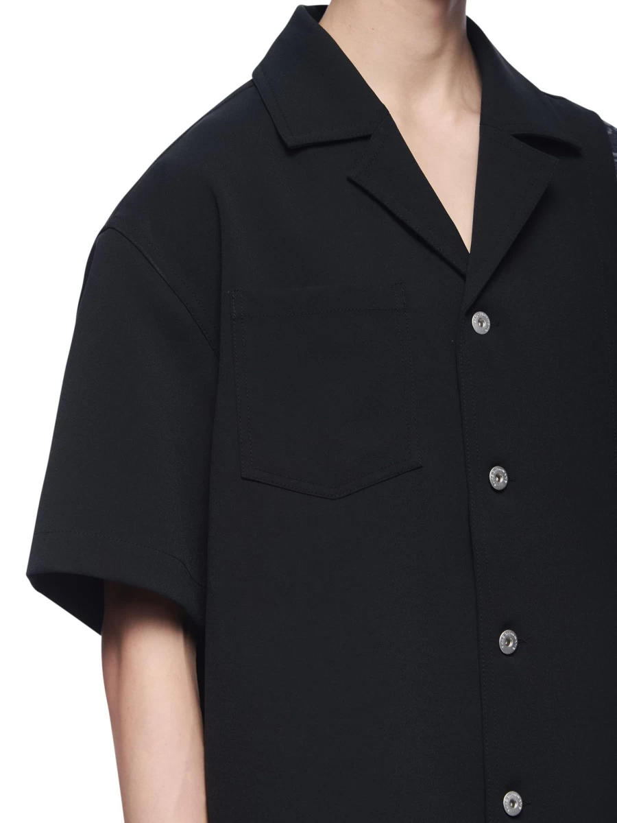 Feng Chen Wang Men's Phoenix Embroidered Panel Shirt - Designer Streetwear Fashion