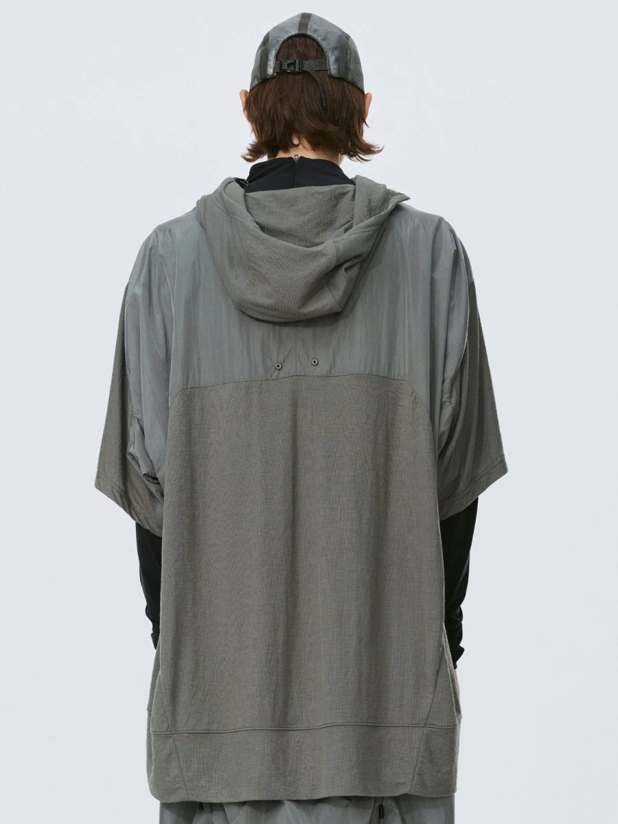 HAMCUS Eccaf Hooded Geo-Panel T-Shirt - Futuristic Streetwear Oversized Fit