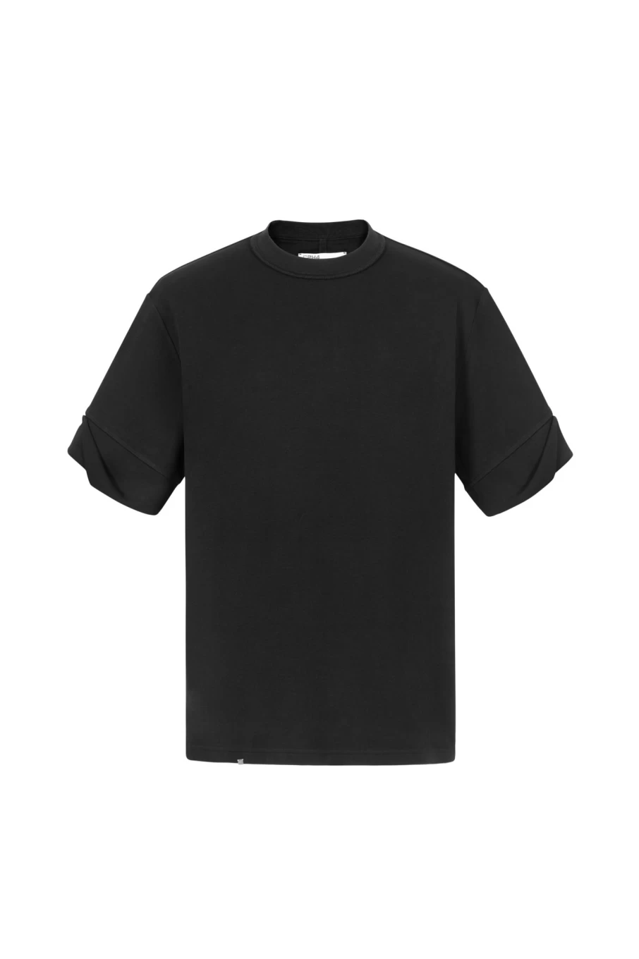 C2H4 Embroidered Graphic Rolled-Sleeve Cotton T-Shirt for Men and Women