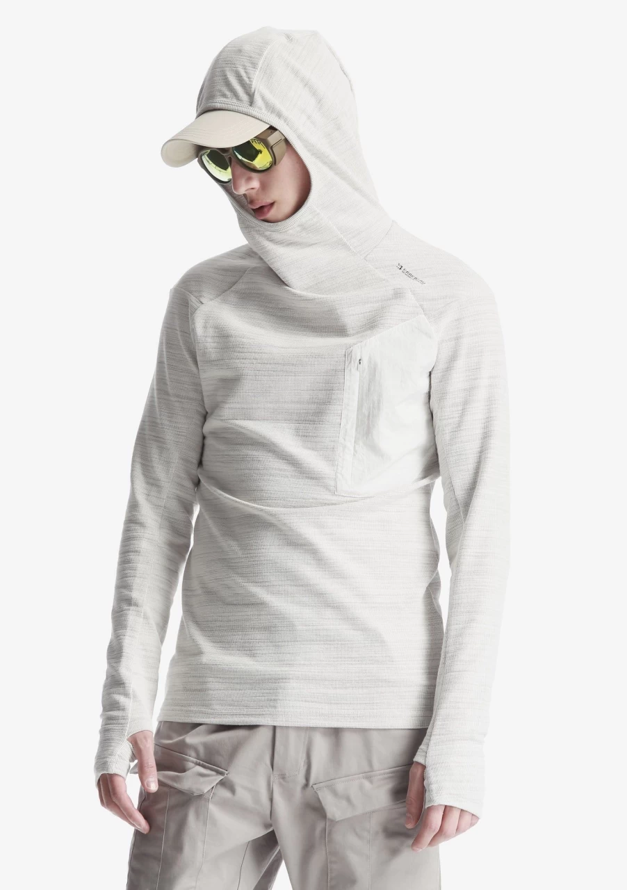 KRAKATAU Men's Patch Pocket Hoodie - Stylish Comfort Fleece Pullover with Front Pouch